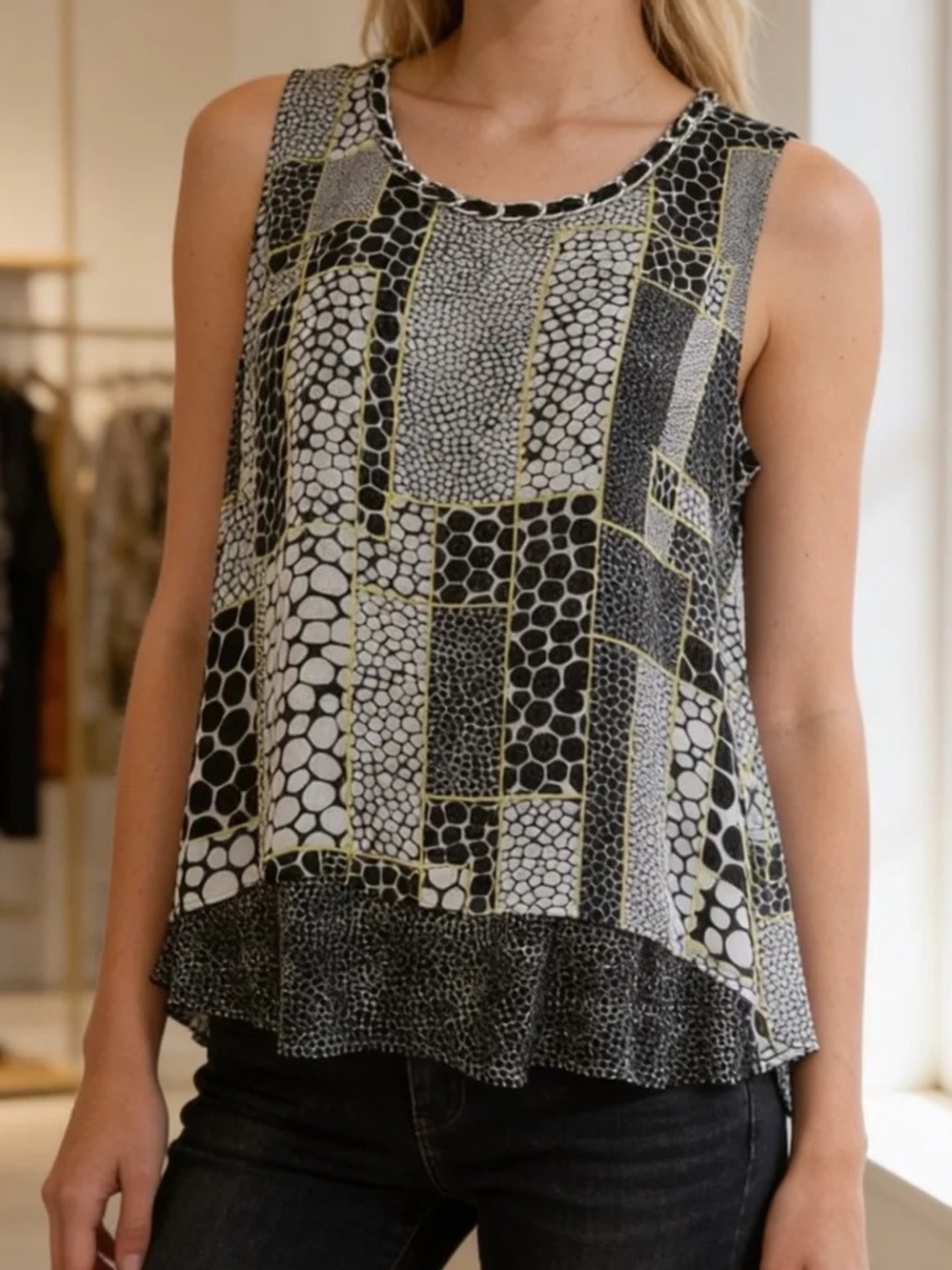 Alfani Women's Sleeveless Patchwork Tank Top - Picture 2 of 7